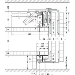 402.35.005 Slido F-Line43 70A tolóajtó vasalat 3 ajtószárnyhoz 24mm